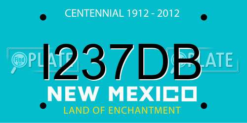 I237DB New Mexico License Plate