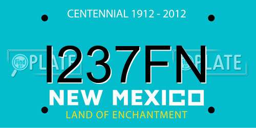 I237FN New Mexico License Plate