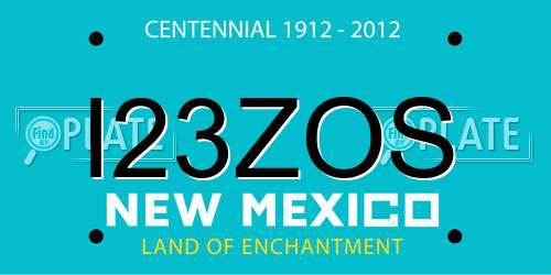 I23ZOS New Mexico License Plate