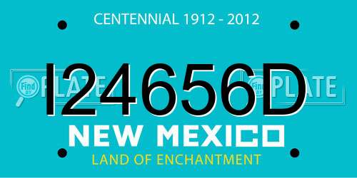 I24656D New Mexico License Plate