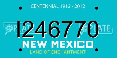 I246770 New Mexico License Plate
