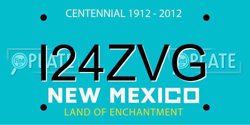 I24ZVG New Mexico License Plate