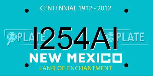 I254AI New Mexico License Plate