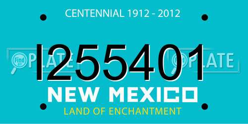 I255401 New Mexico License Plate
