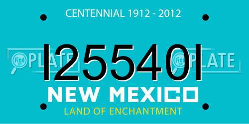 I25540I New Mexico License Plate