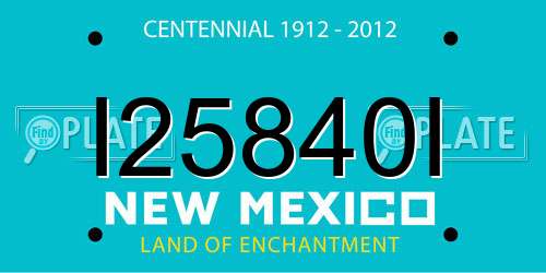 I25840I New Mexico License Plate