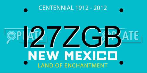 I27ZGB New Mexico License Plate