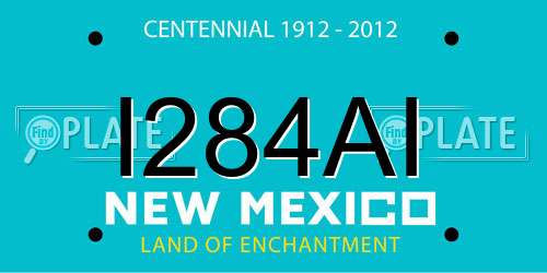 I284AI New Mexico License Plate