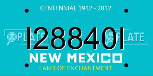 I28840I New Mexico License Plate