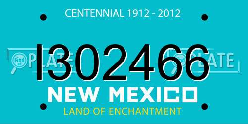 I302466 New Mexico License Plate