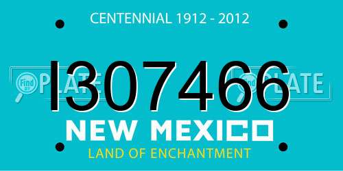 I307466 New Mexico License Plate