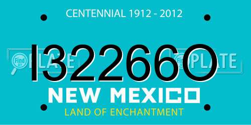 I32266O New Mexico License Plate