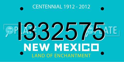 I332575 New Mexico License Plate