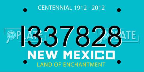 I337828 New Mexico License Plate