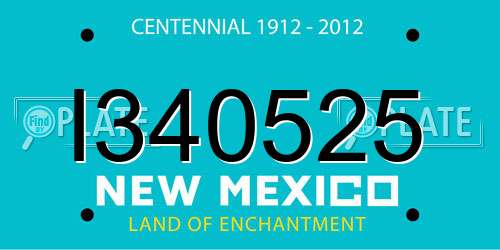 I340525 New Mexico License Plate