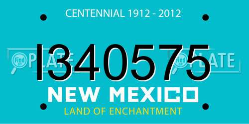 I340575 New Mexico License Plate