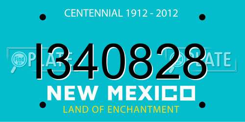 I340828 New Mexico License Plate