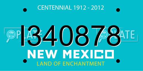 I340878 New Mexico License Plate