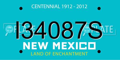 I34087S New Mexico License Plate