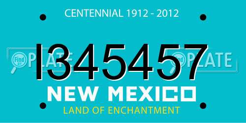 I345457 New Mexico License Plate