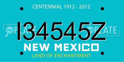 I34545Z New Mexico License Plate