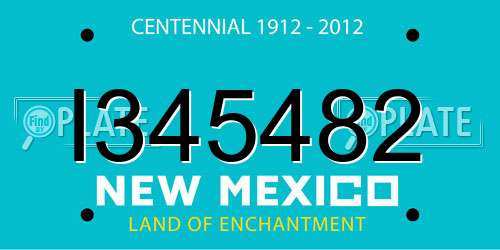I345482 New Mexico License Plate