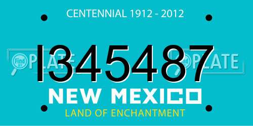 I345487 New Mexico License Plate