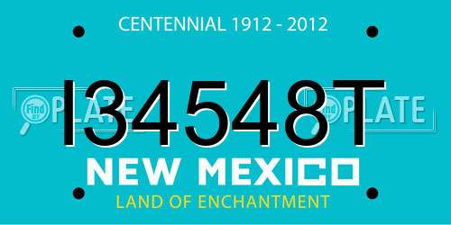 I34548T New Mexico License Plate