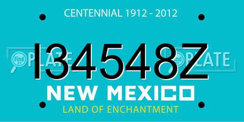 I34548Z New Mexico License Plate