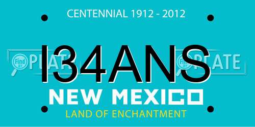I34ANS New Mexico License Plate