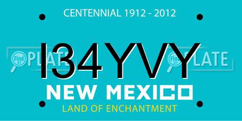 I34YVY New Mexico License Plate
