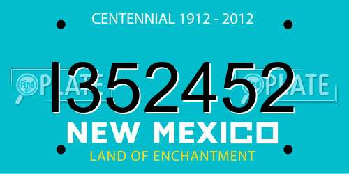 I352452 New Mexico License Plate