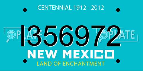 I356972 New Mexico License Plate