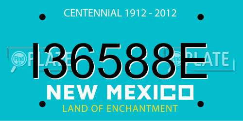 I36588E New Mexico License Plate