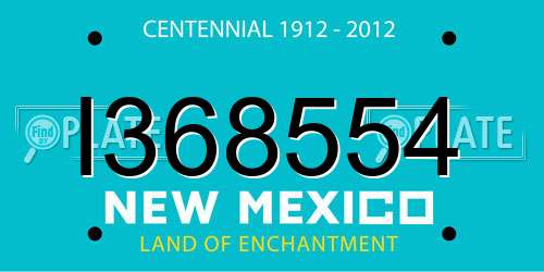 I368554 New Mexico License Plate