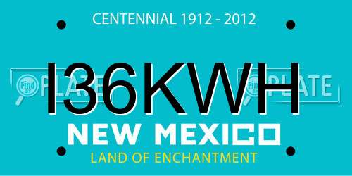 I36KWH New Mexico License Plate