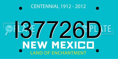I37726D New Mexico License Plate