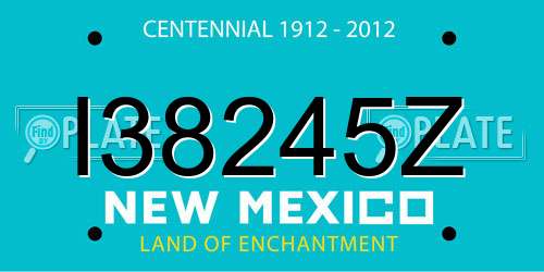 I38245Z New Mexico License Plate