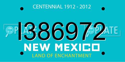 I386972 New Mexico License Plate