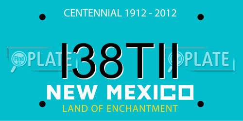 I38TII New Mexico License Plate