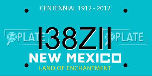 I38ZII New Mexico License Plate