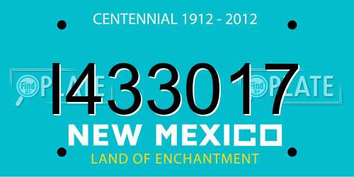 I433017 New Mexico License Plate