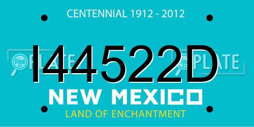 I44522D New Mexico License Plate