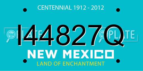 I44827Q New Mexico License Plate