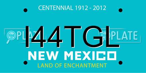 I44TGL New Mexico License Plate