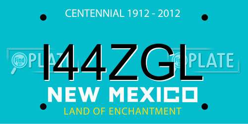 I44ZGL New Mexico License Plate