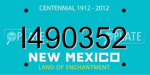 I490352 New Mexico License Plate
