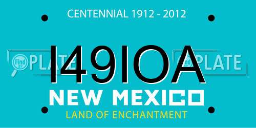 I49IOA New Mexico License Plate