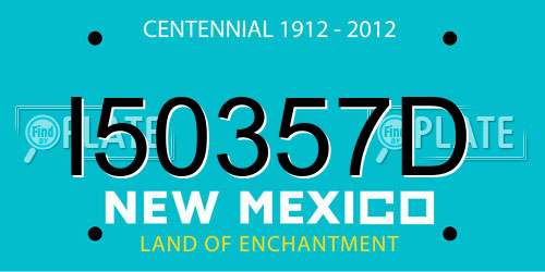 I50357D New Mexico License Plate