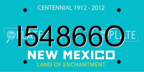 I54866O New Mexico License Plate